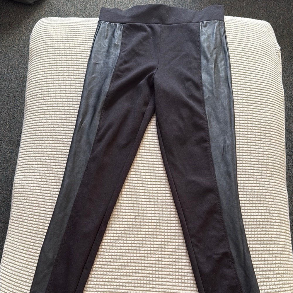 Black and Gray Leggings with Side Panels
